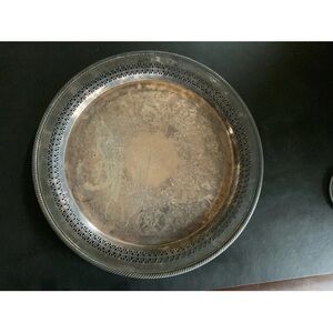 Antique and Rare Wm Rogers 162 Silver Platter 15” Diameter